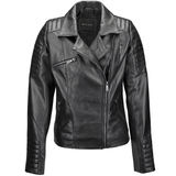 Vegetable Tanned Leather Biker Jacket Black: Z-1004