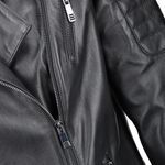Vegetable Tanned Leather Biker Jacket Black: Z-1004