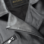 Vegetable Tanned Leather Biker Jacket Black: Z-1004