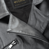 Vegetable Tanned Leather Biker Jacket Black: Z-1004