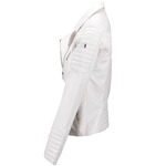 Vegetable Tanned Leather Biker Jacket White: Z-1004