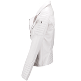 Vegetable Tanned Leather Biker Jacket White: Z-1004