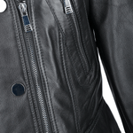 Short Vegetable Tanned Leather Biker Jacket Black: Z-2013