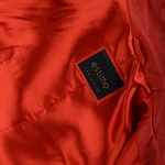 Short Vegetable Tanned Leather Biker Jacket Red: Z-2013