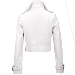 Short  Vegetable Tanned Leather Biker Jacket White: Z-2013