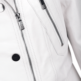 Short  Vegetable Tanned Leather Biker Jacket White: Z-2013