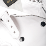 Short  Vegetable Tanned Leather Biker Jacket White: Z-2013