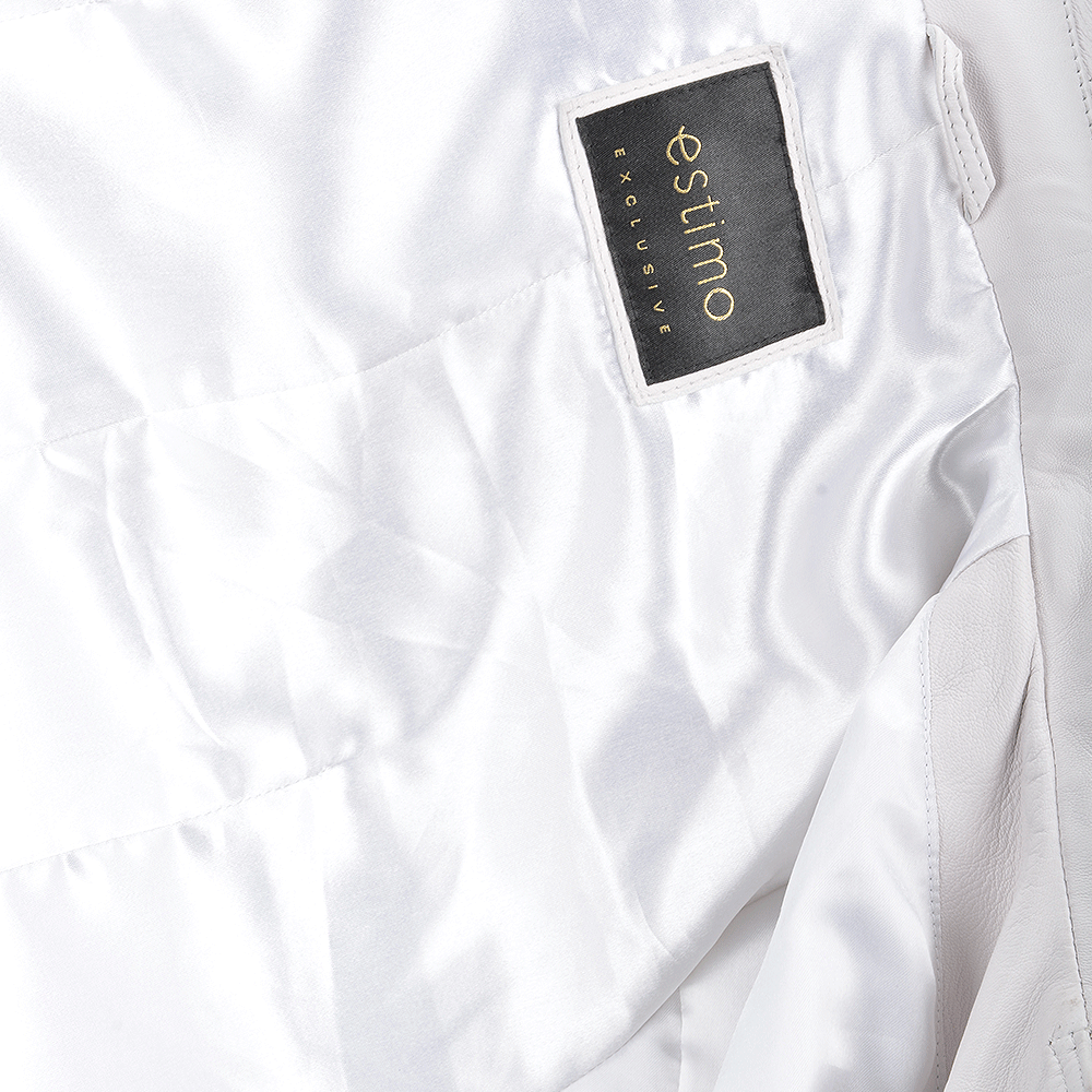 Short  Vegetable Tanned Leather Biker Jacket White: Z-2013