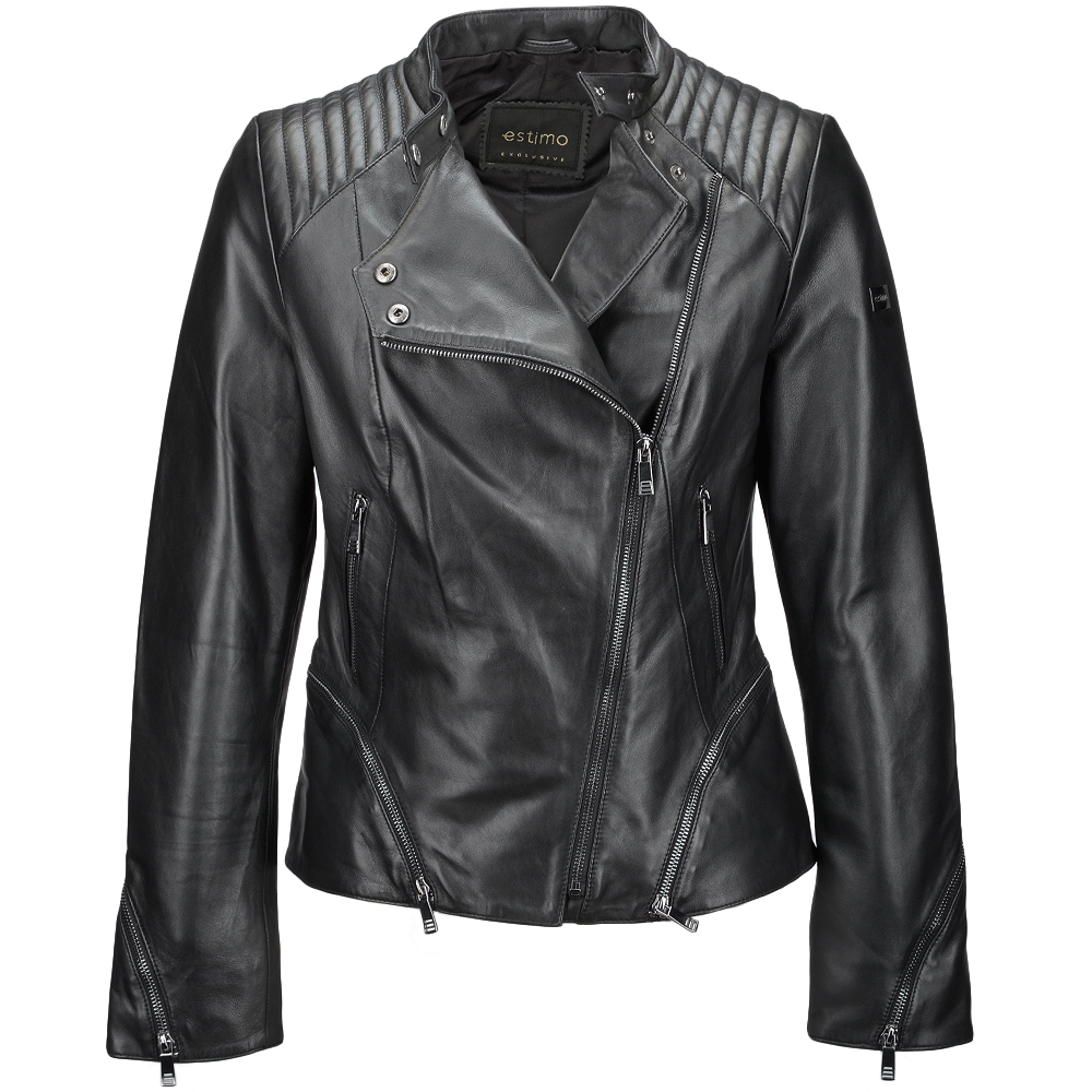 Veg Tanned Leather Biker Jacket Black: Z-2010