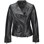 Veg Tanned Leather Biker Jacket Black: Z-2010