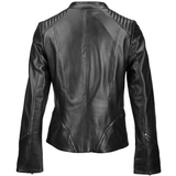 Veg Tanned Leather Biker Jacket Black: Z-2010