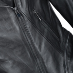 Veg Tanned Leather Biker Jacket Black: Z-2010