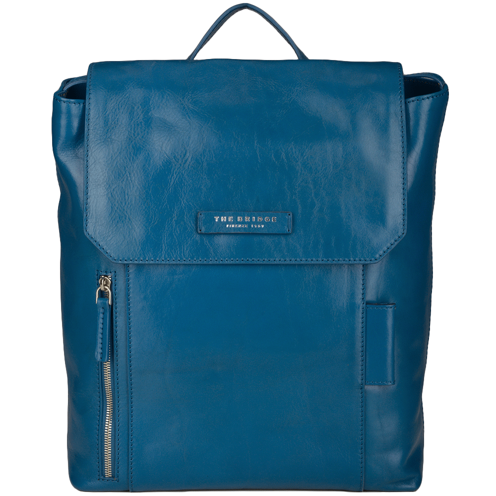 Italian Leather Backpack Blue/ruthenium : 63616 01 6B NH