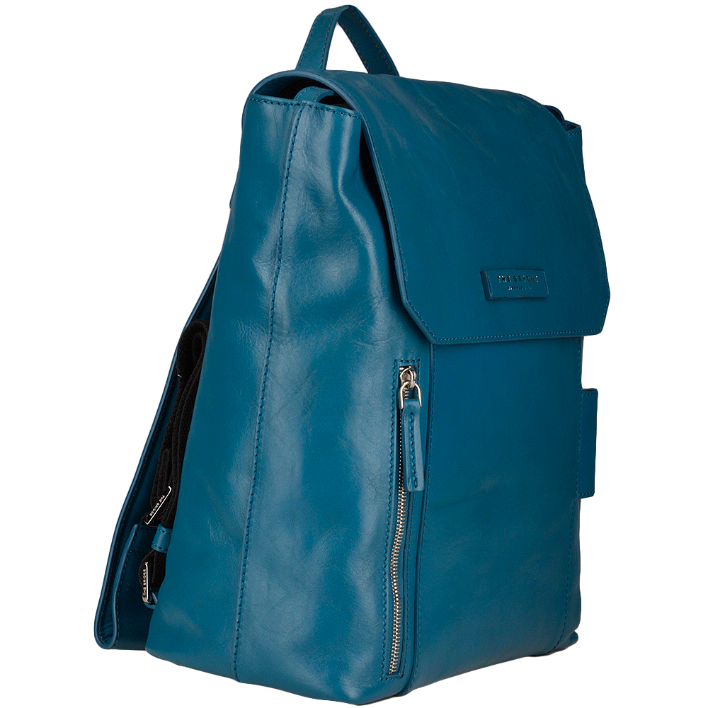 Italian Leather Backpack Blue/ruthenium : 63616 01 6B NH