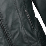 Leather Biker Jacket  Bottle Green: NANCY
