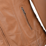 Leather Biker Jacket  Cognac: NANCY