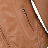 Leather Biker Jacket  Cognac: NANCY