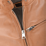 Leather Biker Jacket  Cognac: NANCY