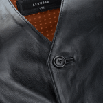 Leather Waistcoat Black: MEN VEST