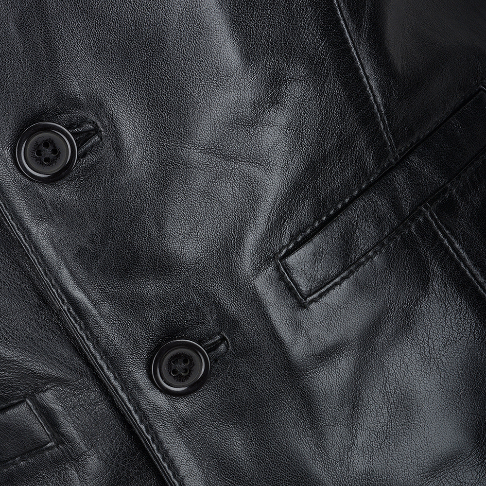 Leather Waistcoat Black: MEN VEST