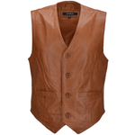 Leather Waistcoat Tan/app: MEN VEST
