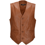 Leather Waistcoat Tan/app: MEN VEST