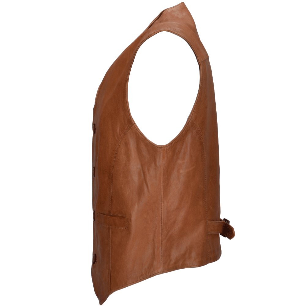 Leather Waistcoat Tan/app: MEN VEST