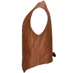 Leather Waistcoat Tan/app: MEN VEST