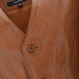 Leather Waistcoat Tan/app: MEN VEST