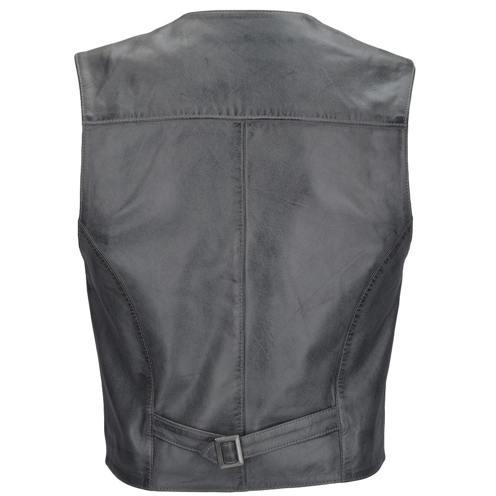 Leather Waistcoat Gray: MEN VEST