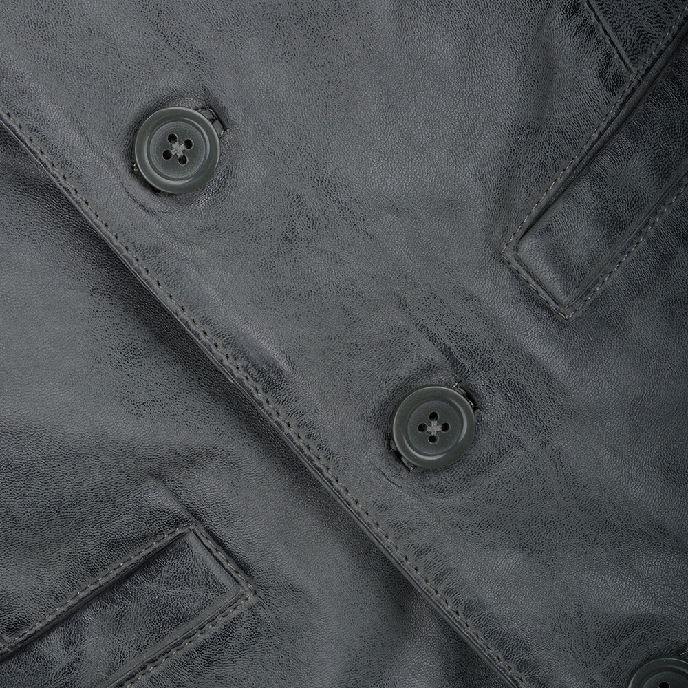 Leather Waistcoat Gray: MEN VEST