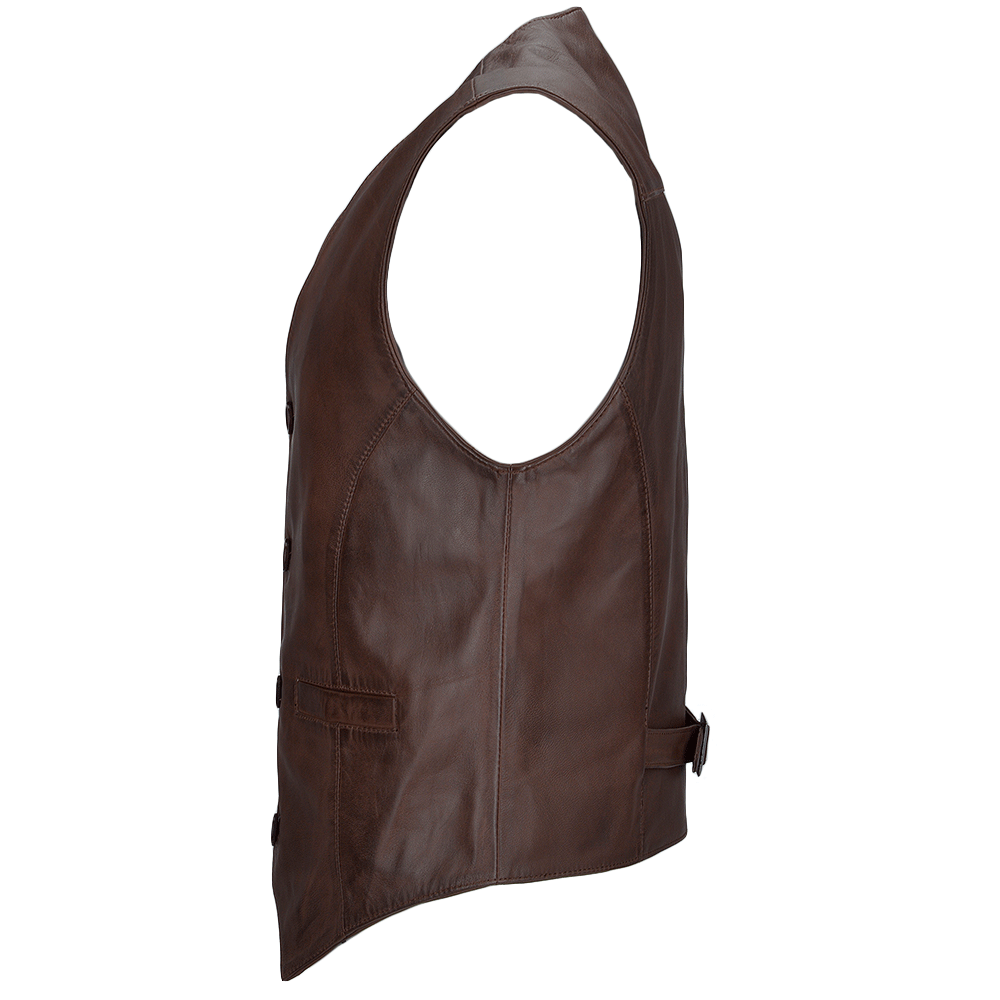 Leather Waistcoat Mid Brown/app: MEN VEST