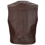 Leather Waistcoat Mid Brown/app: MEN VEST