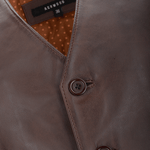 Leather Waistcoat Mid Brown/app: MEN VEST