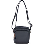 Leather Vintage Small Flight Shoulder Bag Black: F-81