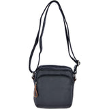 Leather Vintage Small Flight Shoulder Bag Black: F-81