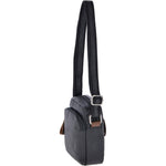 Leather Vintage Small Flight Shoulder Bag Black: F-81