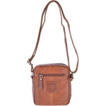 Leather Vintage Small Flight Shoulder Bag Tan: F-81
