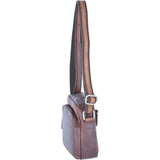 Leather Vintage Small Flight Shoulder Bag Brandy: F-81