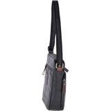Leather Vintage Medium Flight Shoulder Bag Black/mud : F-82