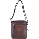 Leather Vintage Medium Flight Shoulder Bag Brandy: F-82
