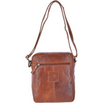 Leather Vintage Medium Flight Shoulder Bag Tan: F-82