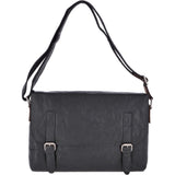 Leather Vintage Messenger Bag Black/mud : F-85