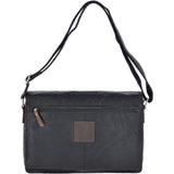 Leather Vintage Messenger Bag Black/mud : F-85