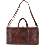 Large Leather Vintage Holdall Tan: F-87