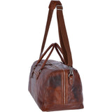 Large Leather Vintage Holdall Tan: F-87