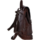 Unisex Leather Vintage Backpack Brandy : F-86