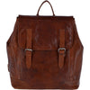 Unisex Leather Vintage Backpack Tan : F-86