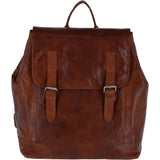Unisex Leather Vintage Backpack Tan : F-86