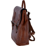 Unisex Leather Vintage Backpack Tan : F-86